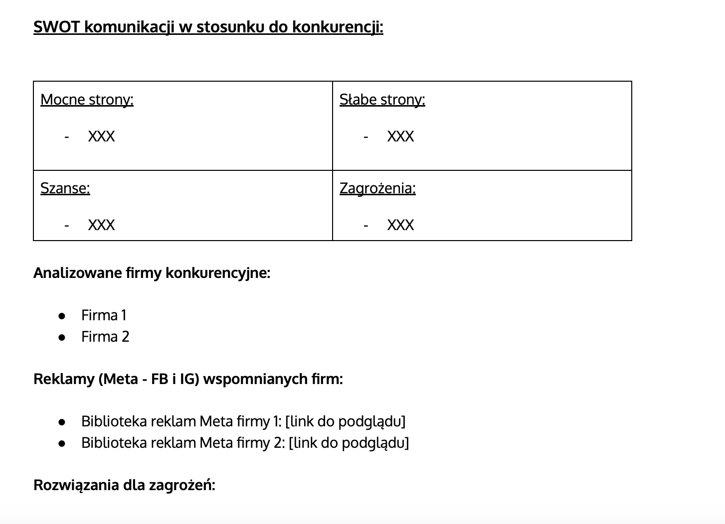 Analiza SWOT