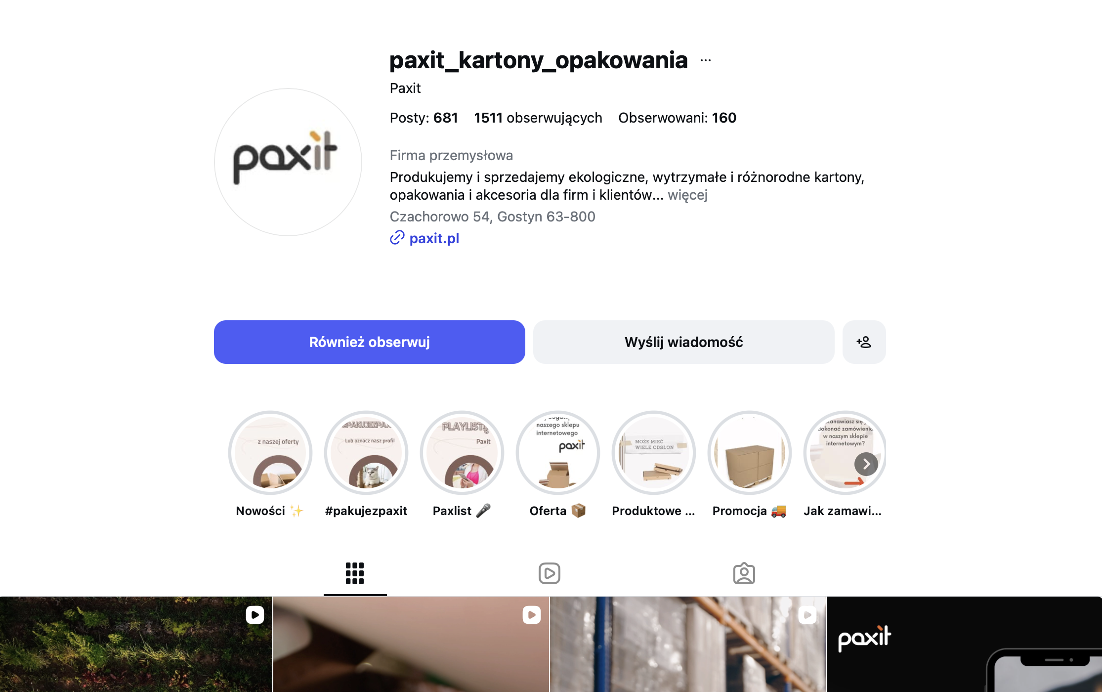 Paxit - Kartony i opakowania wyniki